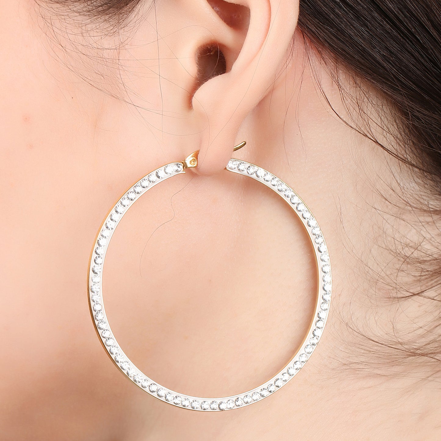 Zircon Party Wear Hoop Earring