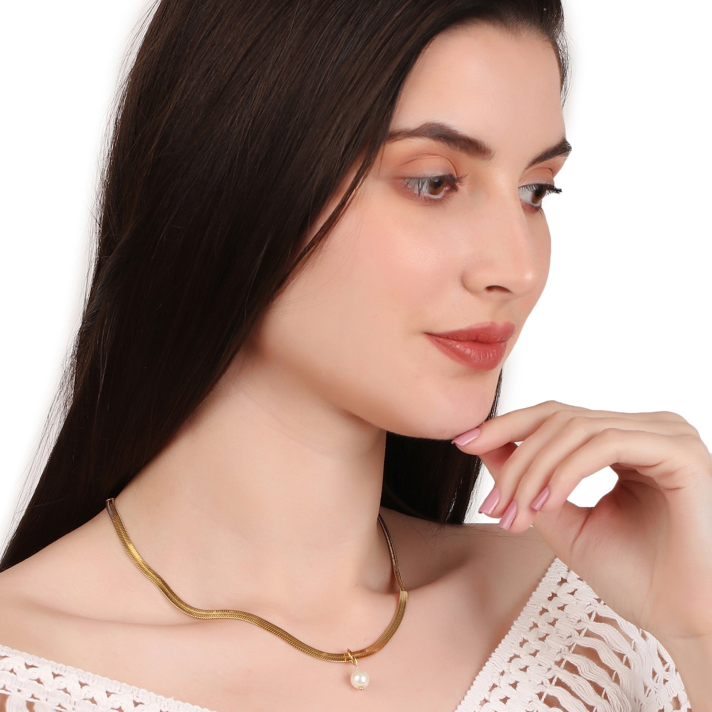 Double Layer Split Pearl Pendant Necklace