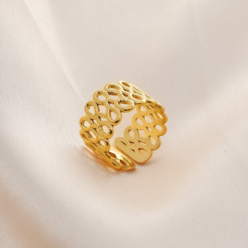 Designer Cut Net Ring