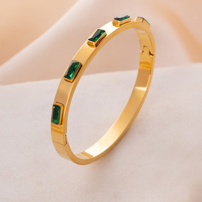 Emerald Cubic Zircon Bangle