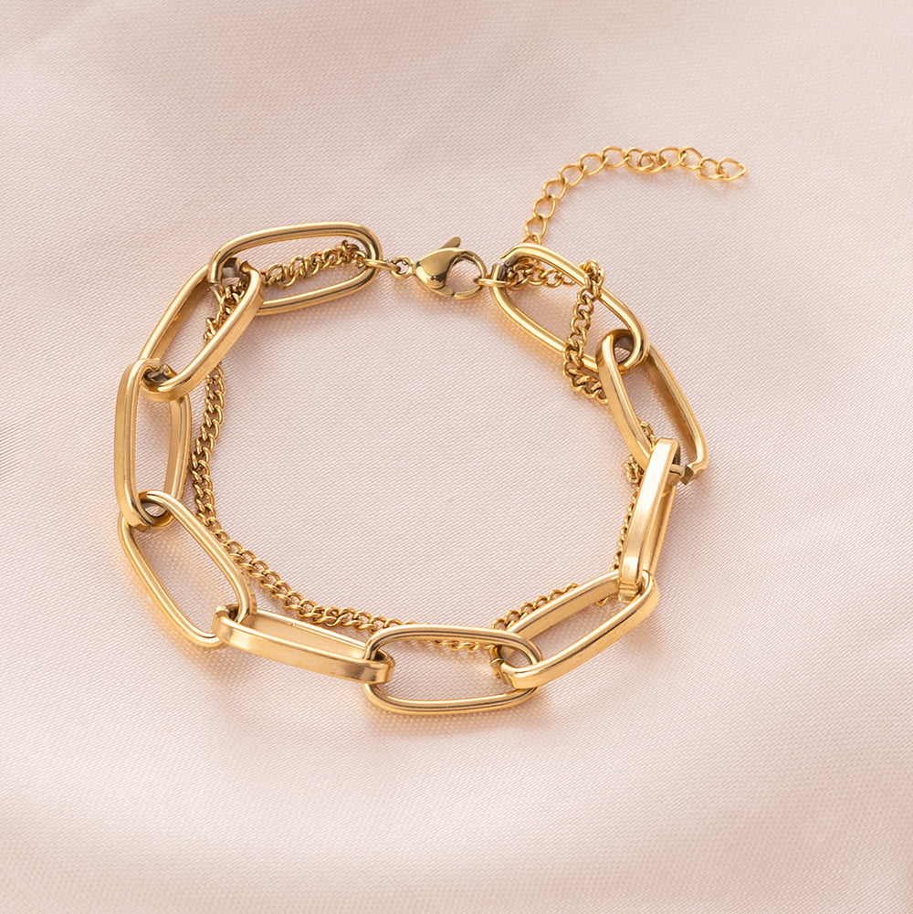 Double Layer Link Chain Bracelet