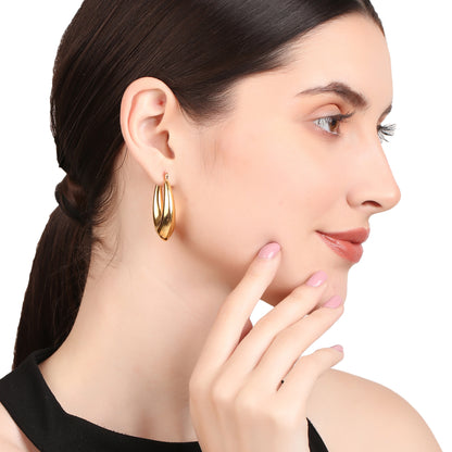 Leaf Shaped Hoop Earring