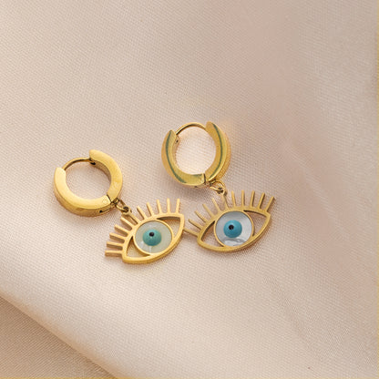 Evil Eye Huggie Hoop Earring