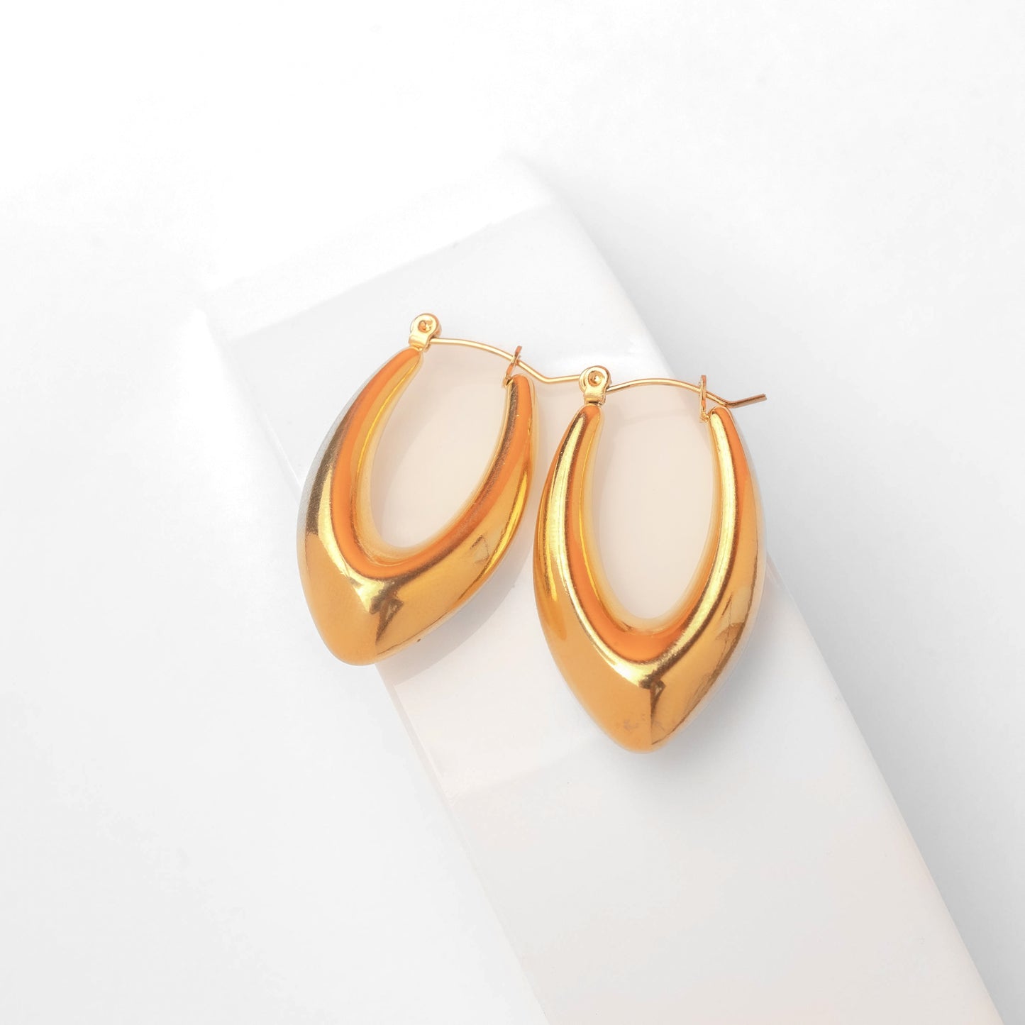 Leaf Shaped Hoop Earring