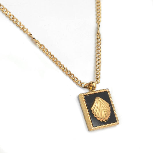 Framed Shell Pendant Necklace