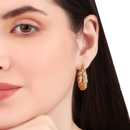 U Shaped Twisted Hoop Earring