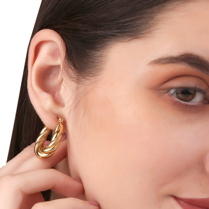 U Shaped Twisted Hoop Earring