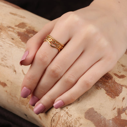 Three Layer Open Chain Ring