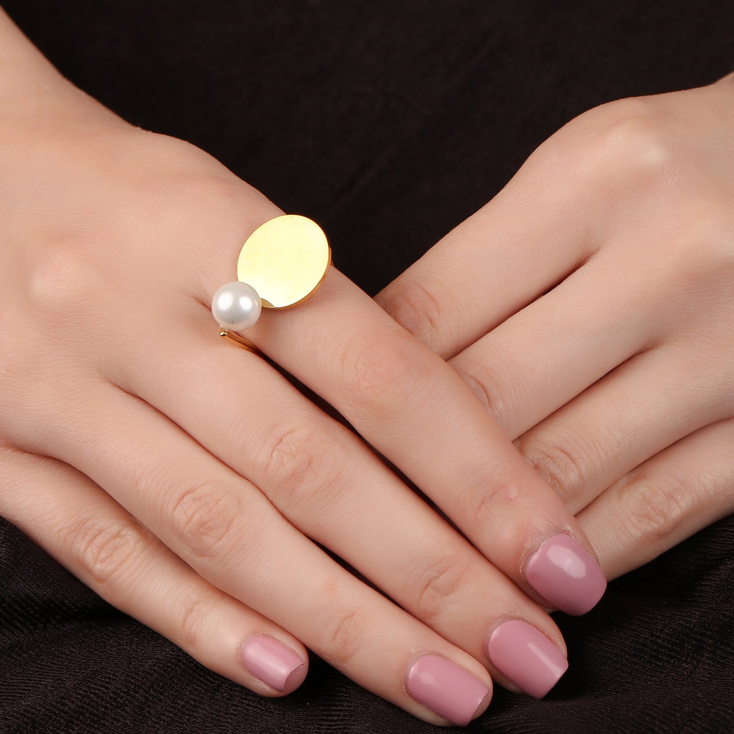 Round Pearl Open Ring