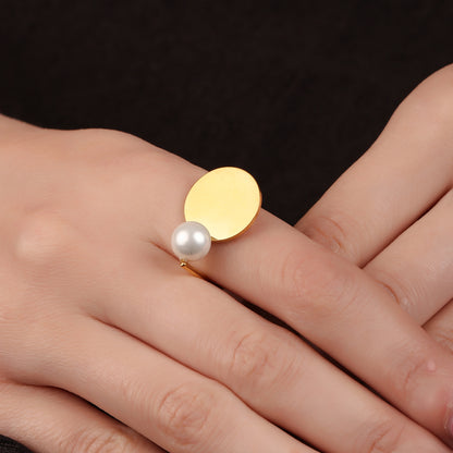 Round Pearl Open Ring