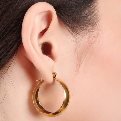 Round Flat Hoop Earring