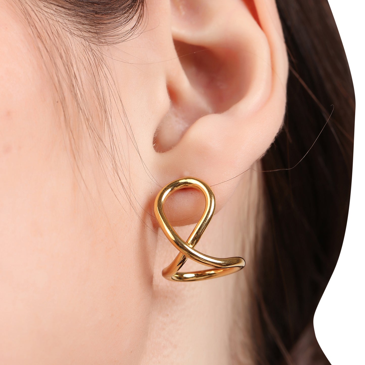 Number 8-Shaped Bend Stud Earrings