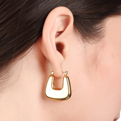 U Shaped Vintage Huggie Hoop Earring