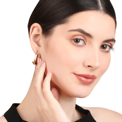 U Shaped Vintage Huggie Hoop Earring