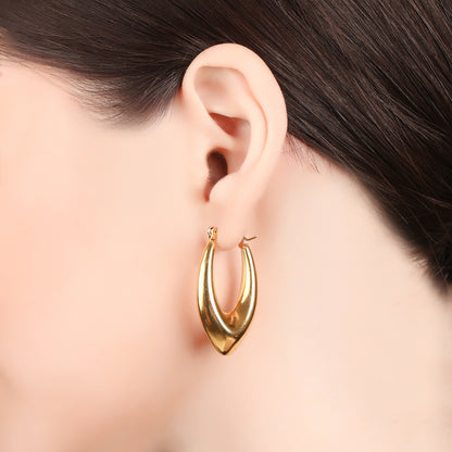 Leaf Shaped Hoop Earring