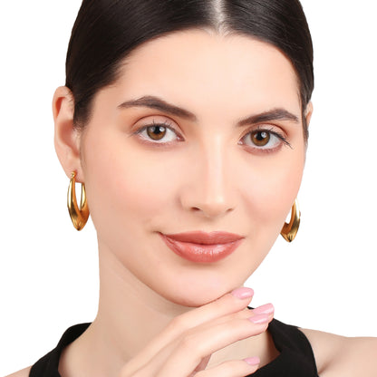 Leaf Shaped Hoop Earring