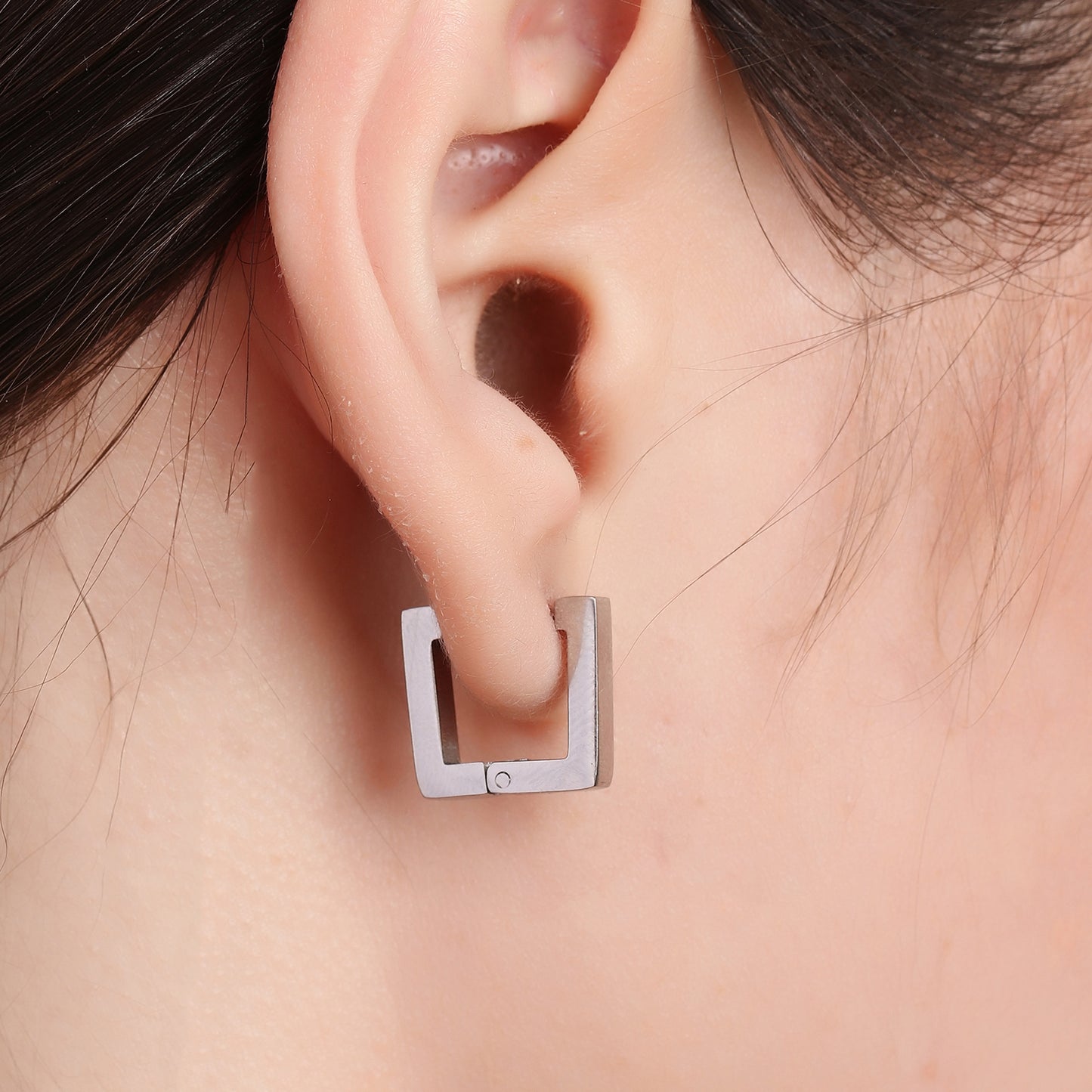 Square U Shaped Huggie Earring