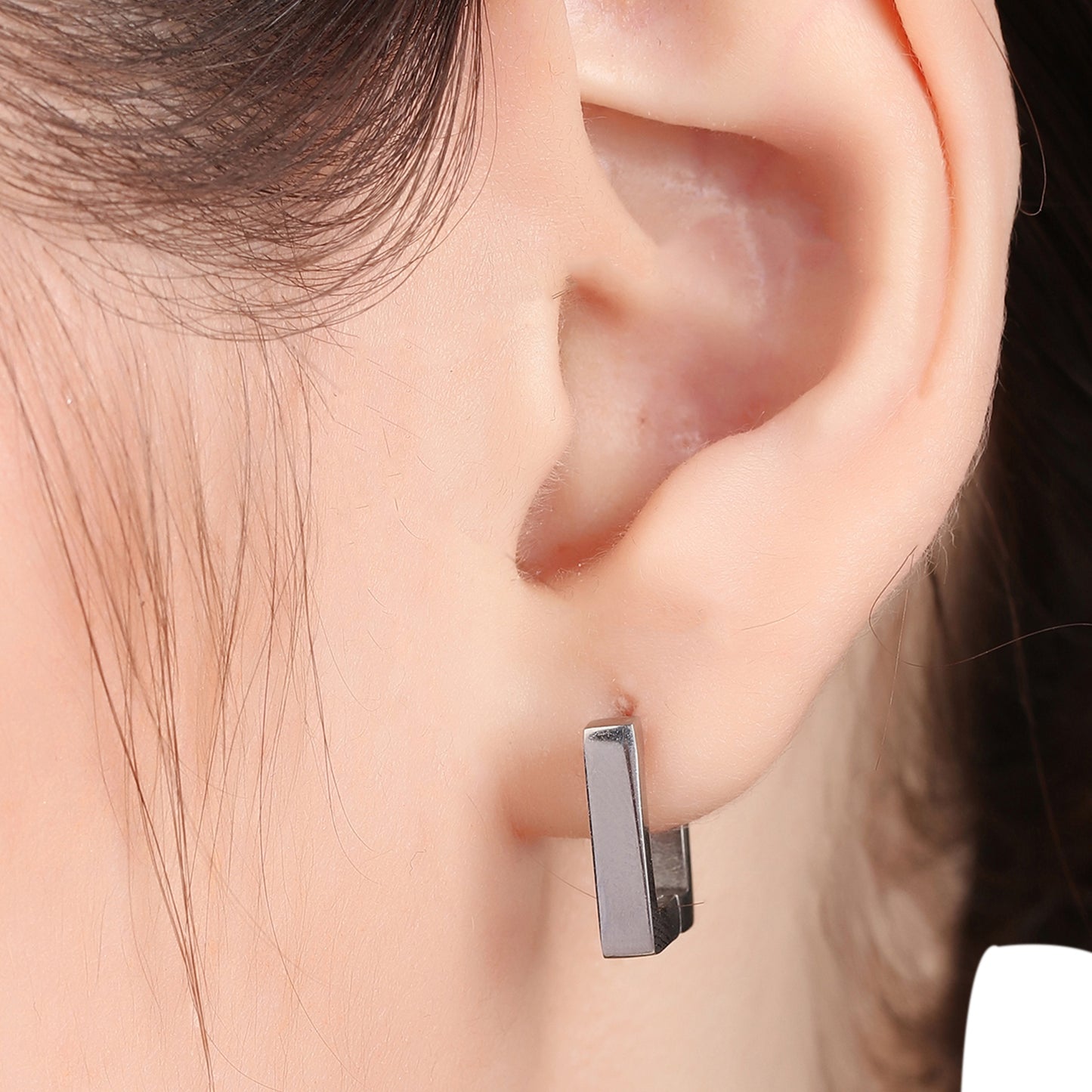 Square U Shaped Huggie Earring