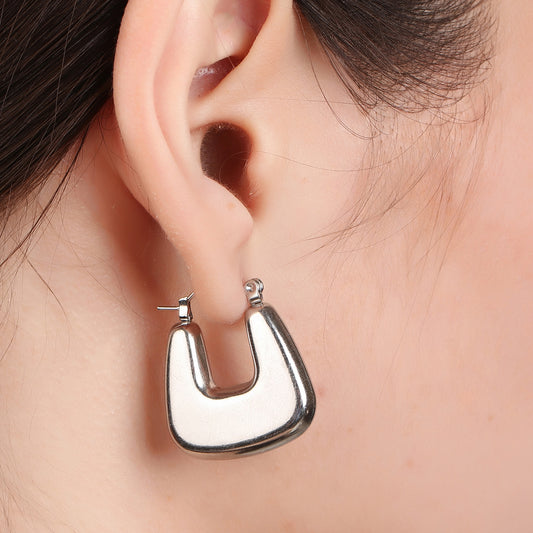 U Shaped Vintage Huggie Hoop Earring