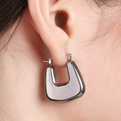 U Shaped Vintage Huggie Hoop Earring