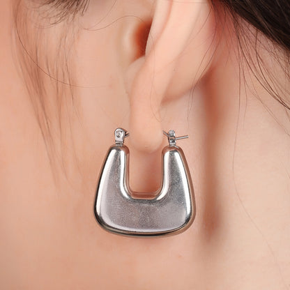 U Shaped Vintage Huggie Hoop Earring