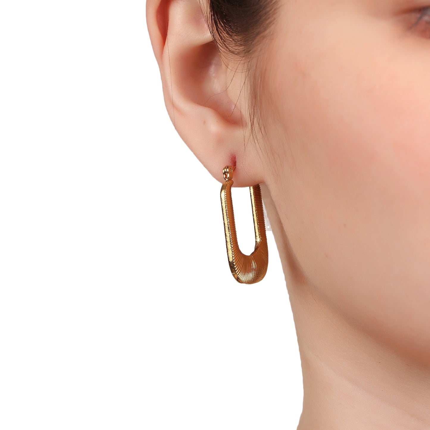 U Shaped Hoop Earrings