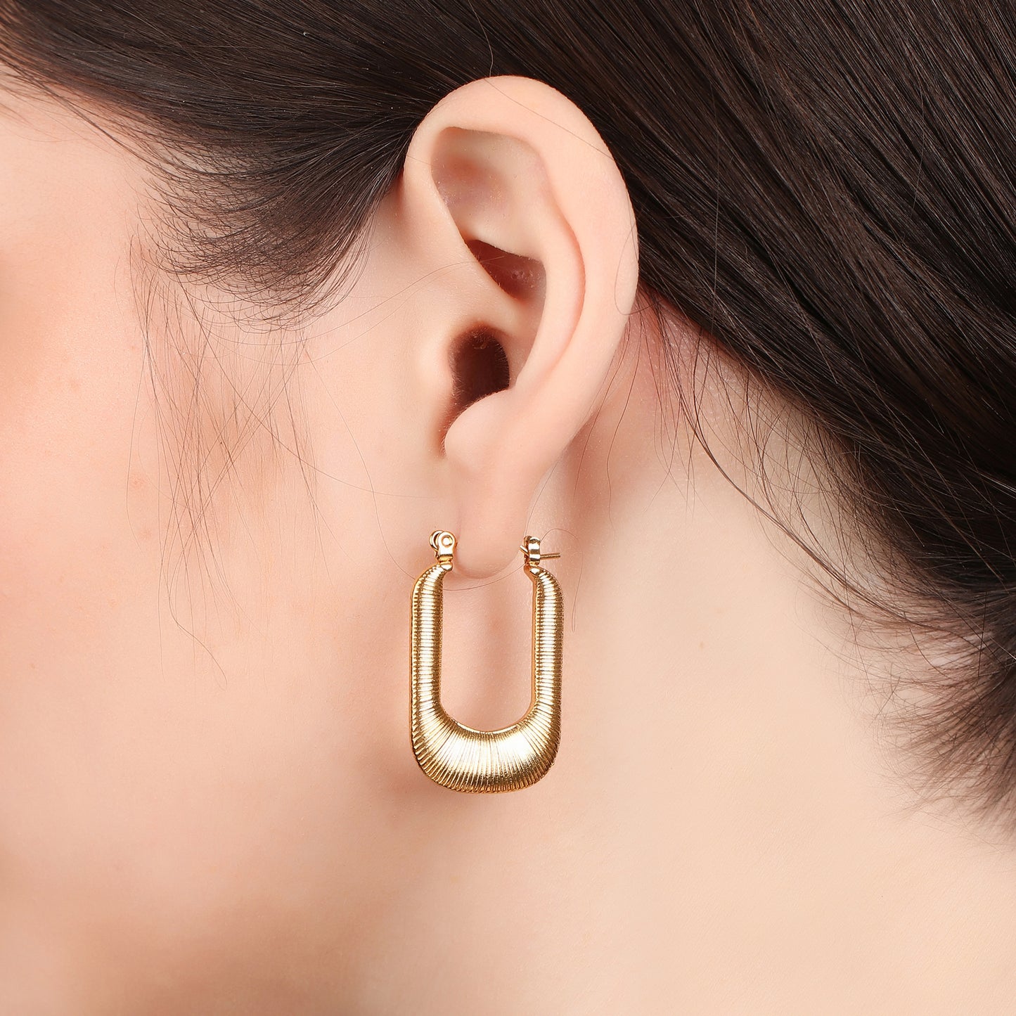 U Shaped Hoop Earrings