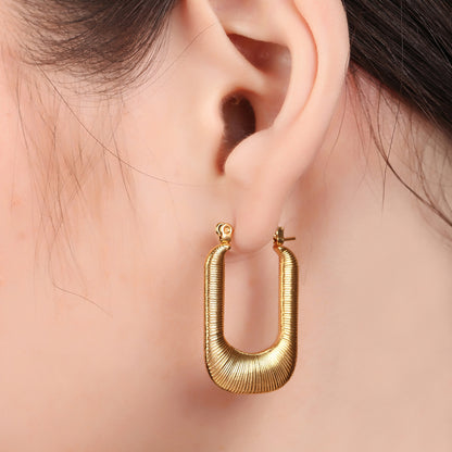 U Shaped Hoop Earrings