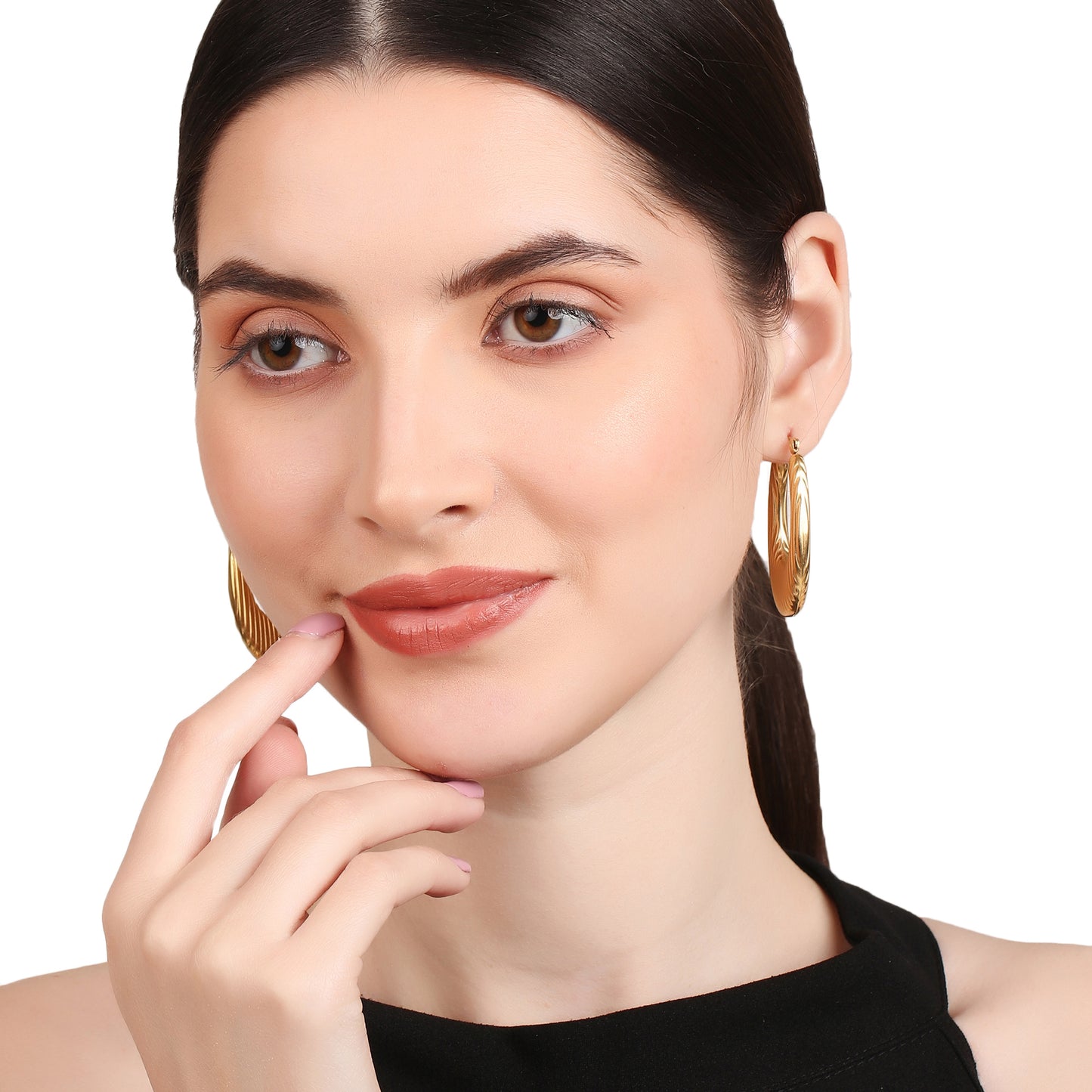 Oval Shaped Hoop Earring