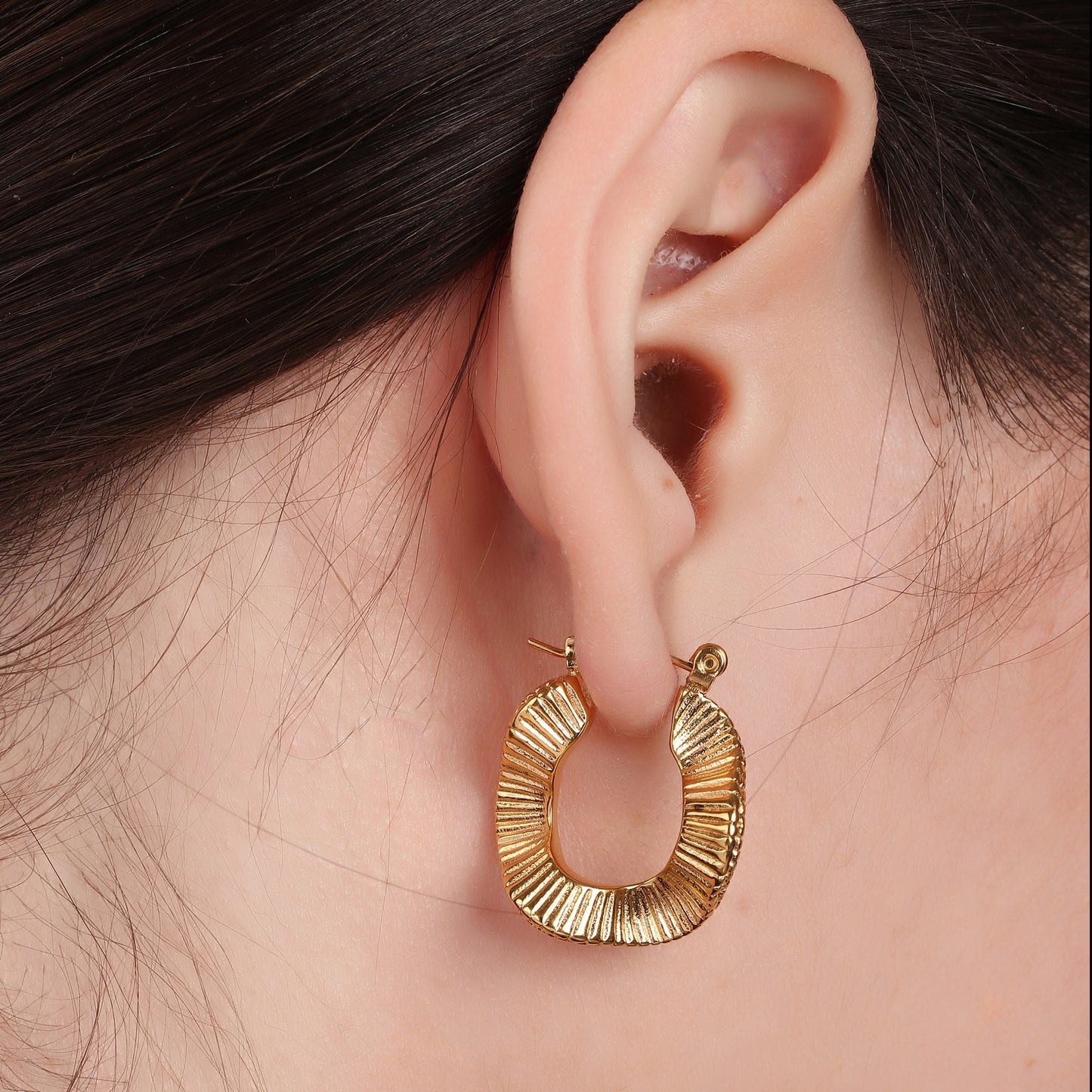 Twisted Irregular Hoop Earring