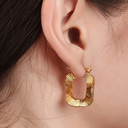 Twisted Irregular Hoop Earring