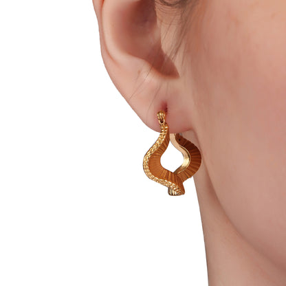 Twisted Irregular Hoop Earring