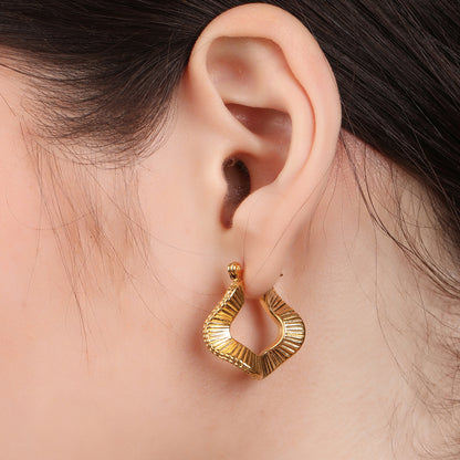 Twisted Irregular Hoop Earring