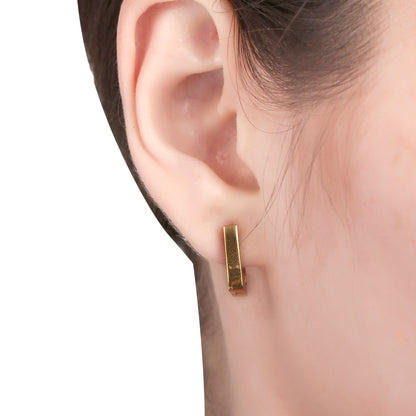 Square U Shaped Huggie Hoop Earring