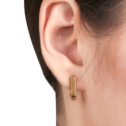 Square U Shaped Huggie Hoop Earring