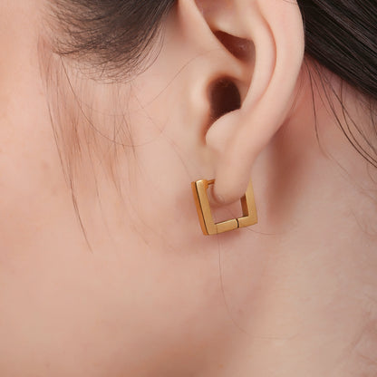 Square U Shaped Huggie Hoop Earring