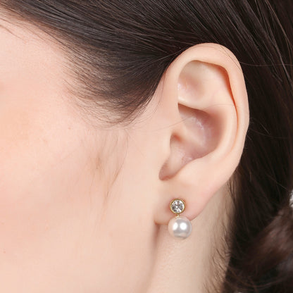 Zircon And Pearl Stud Earring