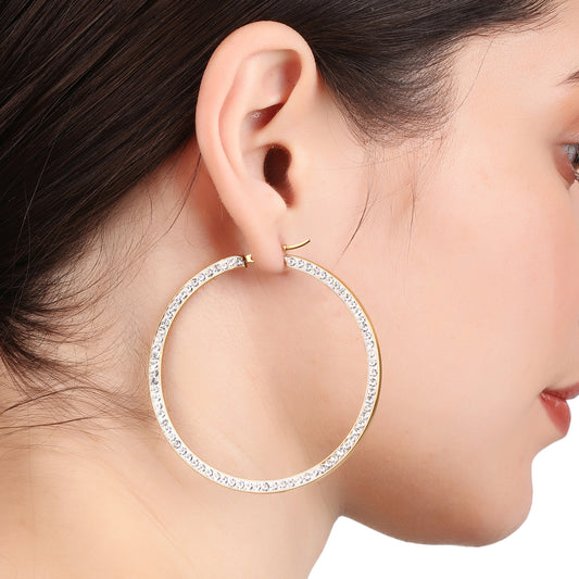 Zircon Party Wear Hoop Earring