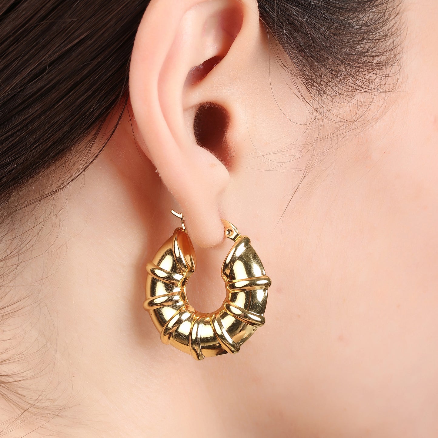 Twisted Large Chunky Hoop Earring