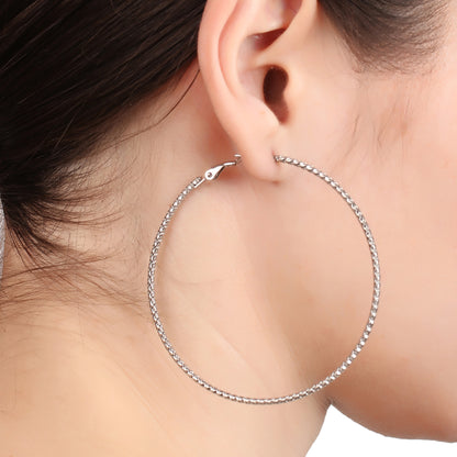 Queen Size Silver Hoop Earring