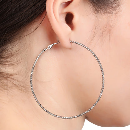 Queen Size Silver Hoop Earring