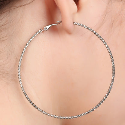 Queen Size Silver Hoop Earring