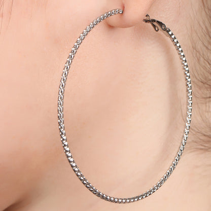 Queen Size Silver Hoop Earring