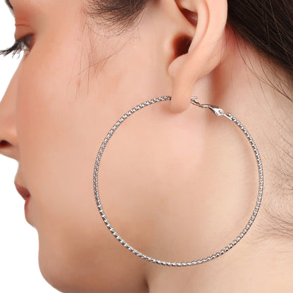 Queen Size Silver Hoop Earring