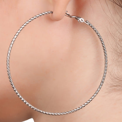 Queen Size Silver Hoop Earring