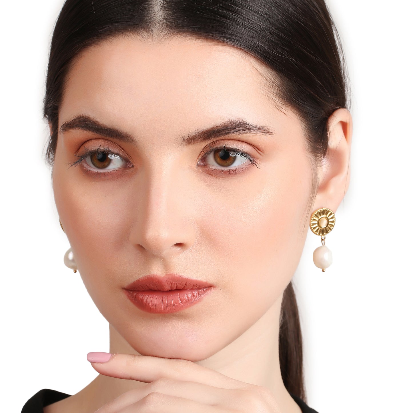 Sun Pearl Drop Earring