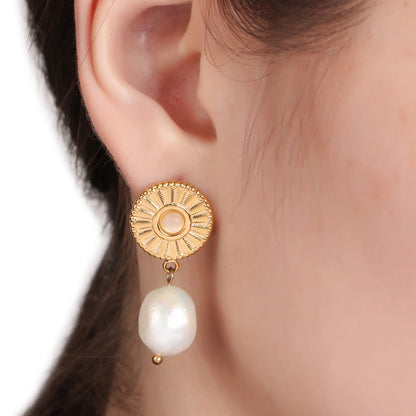 Sun Pearl Drop Earring