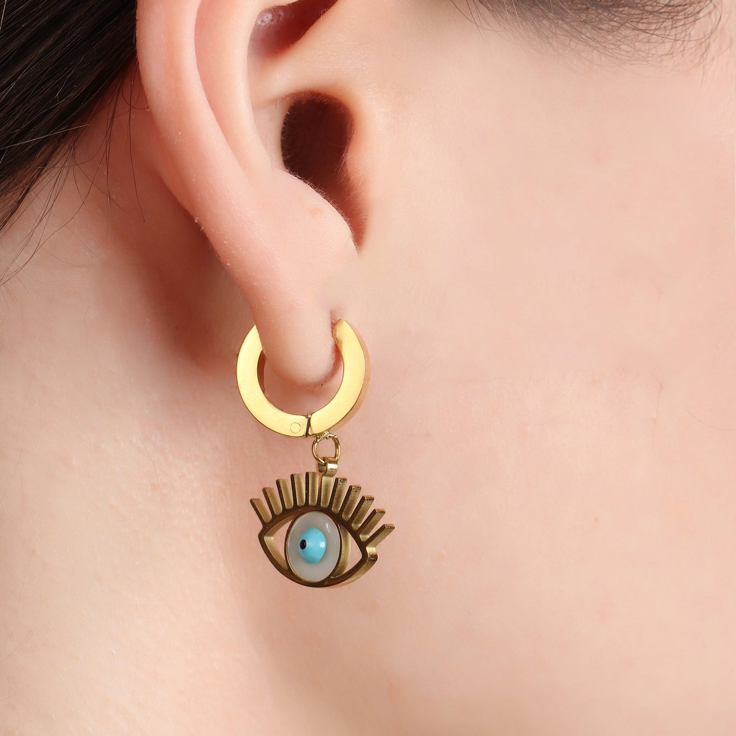 Evil Eye Huggie Hoop Earring