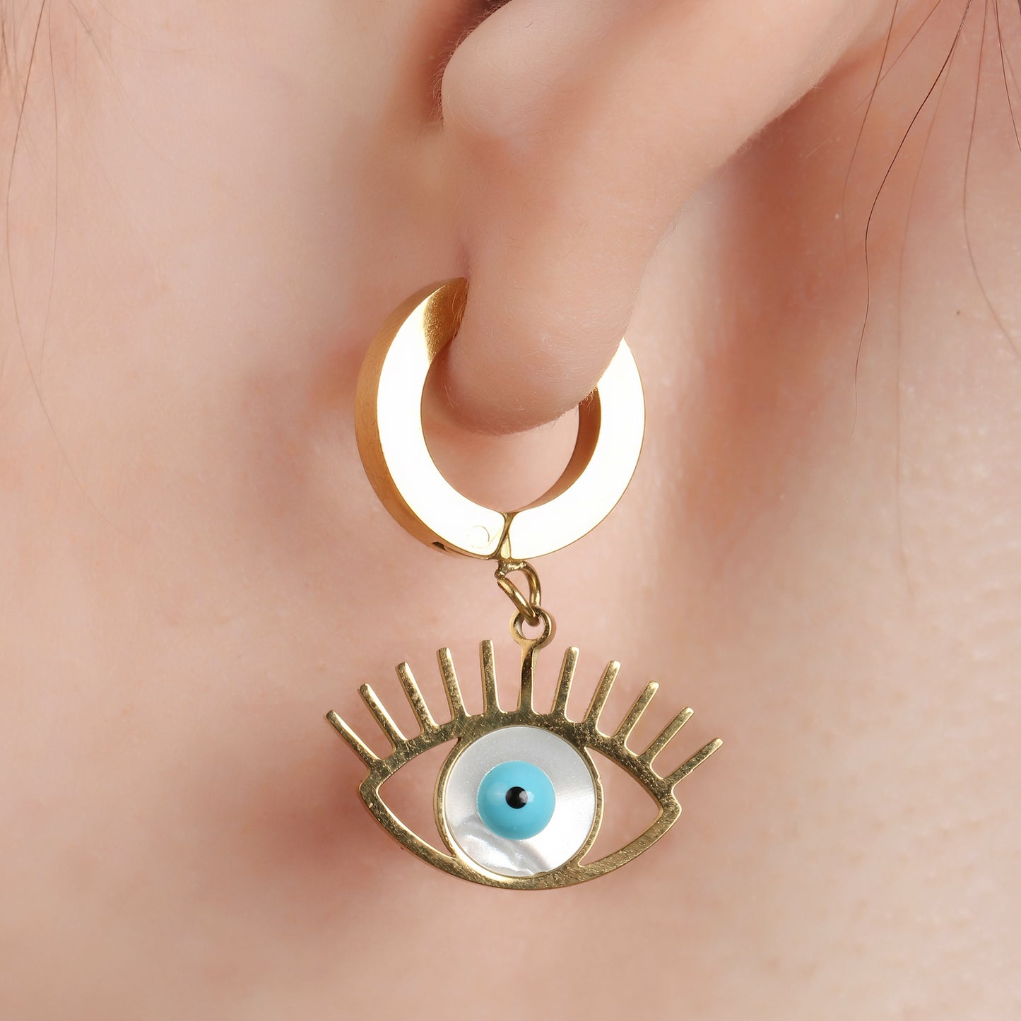 Evil Eye Huggie Hoop Earring