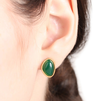 Mismatched Two Stone Stud Earring